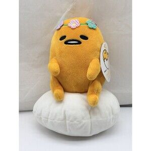 Sanrio Soft Gudetama The Lazy Egg Flower Crown 9" Plush Stuffed Toy NEW W/ Tag